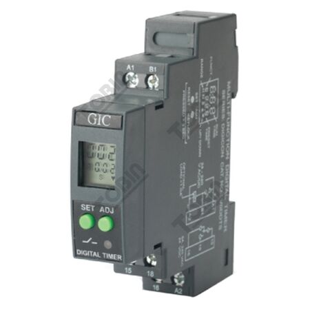 Digital Multifunction Timer 24-240VAC/DC | 0.1s to 999h Timing Range | 1 Changeover Contact | by Tobin
