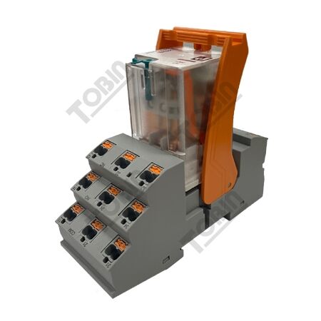 Relay And Base Round 3P 24Vdc 3Pdt 9A | 3PDT Configuration | 9A Switching Capacity | by Tobin