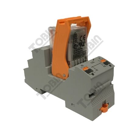 Relay and Base Square 4P 24VDC | 4PDT Configuration | 6A Switching Capacity | by Tobin