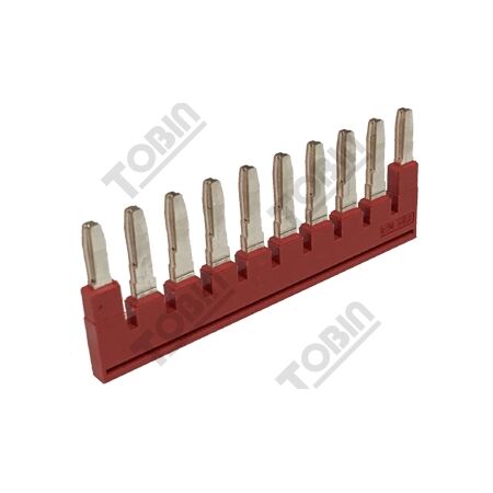 Plug In Bridge for UT ST PT Term | 10-Way Red | Durable Insulating Plastic | Reliable Electrical Connections | by Tobin