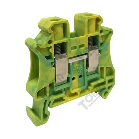 UT Terminal Single Level Earth 10mm² | 76A Rated Current | DIN Rail Mount | by Tobin
