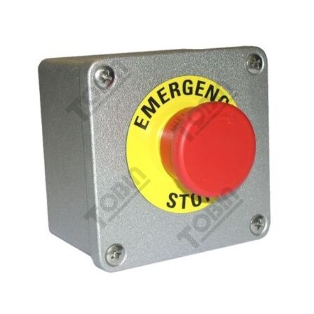 Control Station Aluminium Emergency Stop | IP65 Rated | Pre-Assembled | 1 N/C Contact | by Tobin