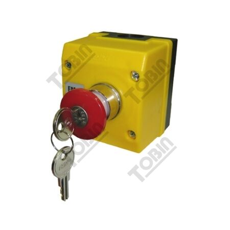 Control Station Emergency Stop Key Operated | 1NC-1NO Contact Configuration | Pre-Assembled for Easy Installation | by Tobin