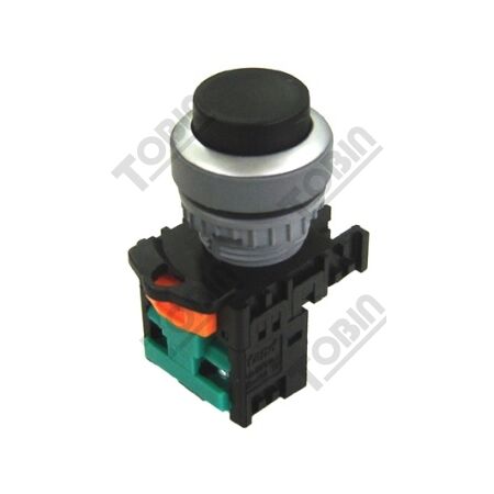 Pushbutton Raised Latching Black 1N/O Contact | Durable Design | Easy Identification | by Tobin