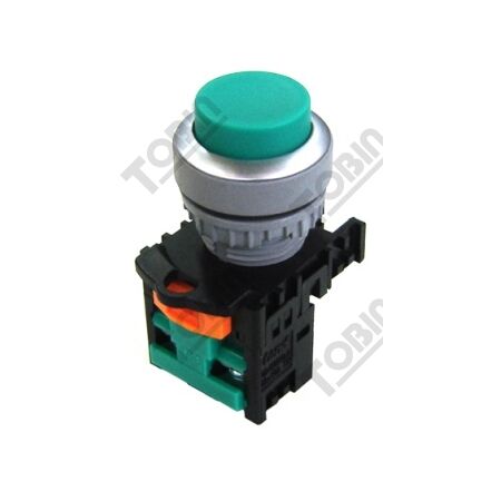 Pushbutton Raised Latching Green 1N/O Contact | Durable Design | Easy Identification | by Tobin
