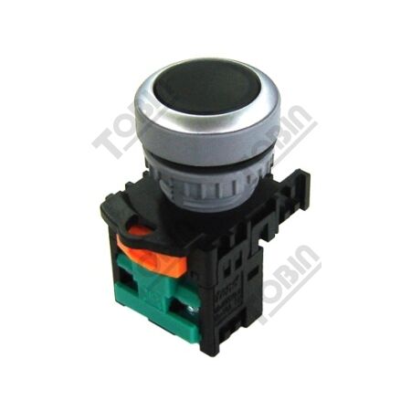 Pushbutton Flush Non Latching Black 1N/O Contact | Sleek Design | Momentary Operation | by Tobin