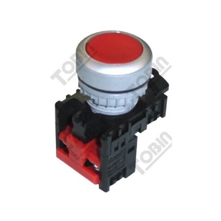 Pushbutton Flush Latching Red 1NC Contact | Durable Design | Easy Identification | by Tobin