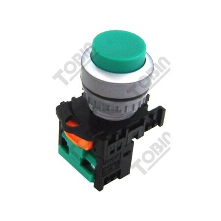 Pushbutton Raised Green | 1 Normally Open Contact | Easy Identification | by Tobin