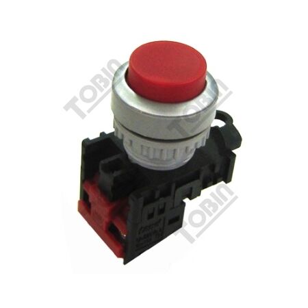 Pushbutton Raised Red | 1 Normally Open Contact | Easy Identification | by Tobin