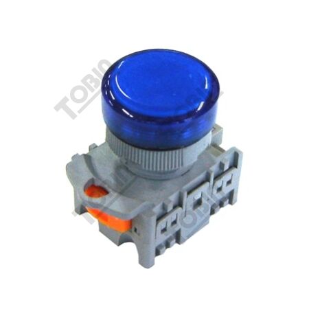 Pilot Light 22mm Hole BA9 12V AC/DC Blue | LED Indicator Light | by Tobin
