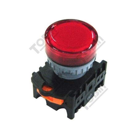 Pilot Light 22mm Hole BA9 | 24V AC/DC | Red LED Indicator | by Tobin