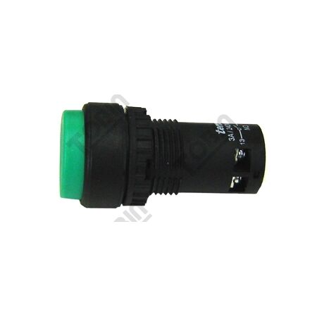 Pushbutton Monobloc Raised Green | 1 N/O & 1 N/C Contacts | Durable Design | by Tobin