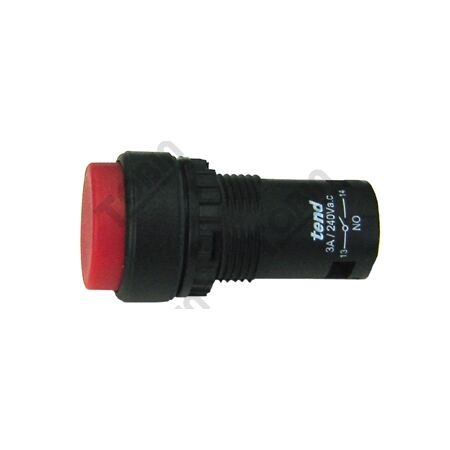 Pushbutton Monobloc Raised Red | 1 N/O & 1 N/C Contacts | Durable Design | by Tobin