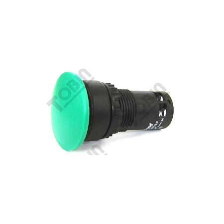 Pushbutton Monobloc Mushroom Green | 1 N/O & 1 N/C Contacts | Durable Design | by Tobin