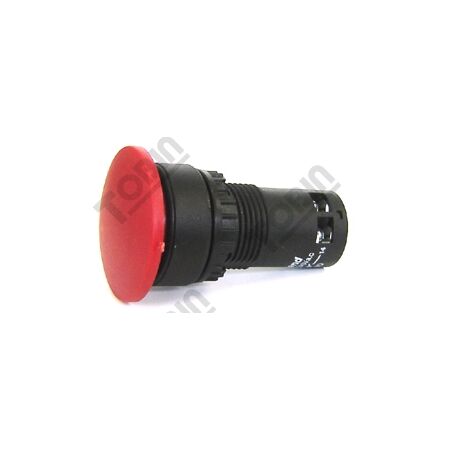 Pushbutton Monobloc Mushroom Red | 1 N/O & 1 N/C Contacts | Emergency Stop Design | by Tobin