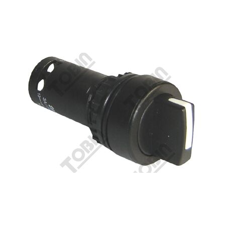 Selector Switch Short Lever 2 Position | Monobloc Design | 1 N/O & 1 N/C Contacts | Black Lever | by Tobin
