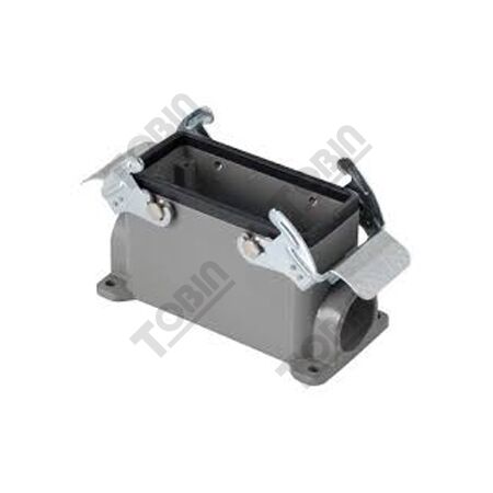 Housing 10P Alum Surface Mount | 2 Locking Levers | Compatible with 10P+E Connectors | by Tobin