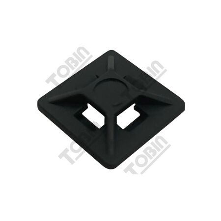 Adhesive Tie Base Black | 21x21mm | Up to 4.7mm Tie Width | Strong Adhesive Backing | by Tobin
