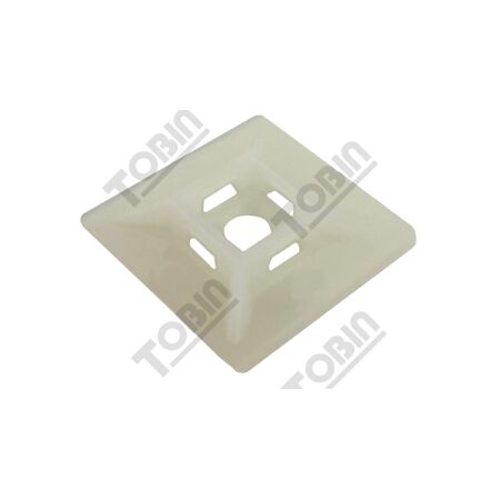 Adhesive Tie Base White | 21x21mm | Up to 4.7mm Tie Width | Strong Adhesive Backing | by Tobin