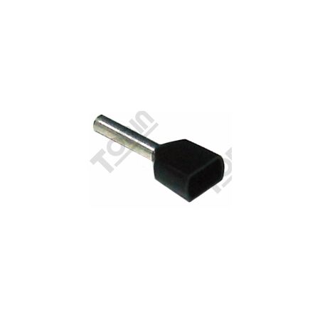 Boot Lace Pin Twin Black | 1.5 mm² Cable Compatible | 8 mm Length | @Pack of 100 | by Tobin