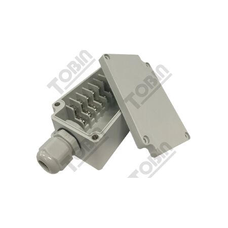 Terminal Box ABS | 6 Centre Mount Double Terminals | Includes 2 Glands | by Tobin