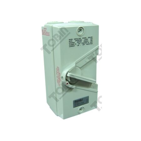 Isolator Enclosed IP56 1 Pole 32A | Weatherproof Design | Durable Construction | by Tobin