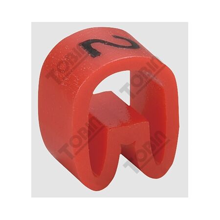 Cable Marker 2 Red for 0.75-1mm² Cable | Durable Plastic | Easy Identification | by Tobin