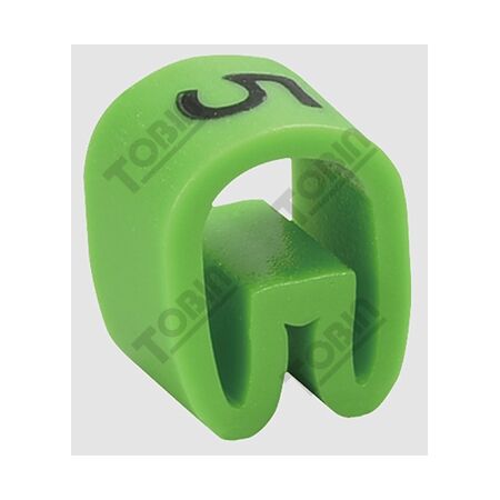 Cable Marker 5 Green | Durable Plastic | 0.75-1mm² Compatibility | by Tobin