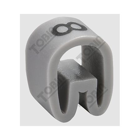 Cable Marker 8 Grey | Durable Plastic | 0.75-1mm² Compatibility | by Tobin