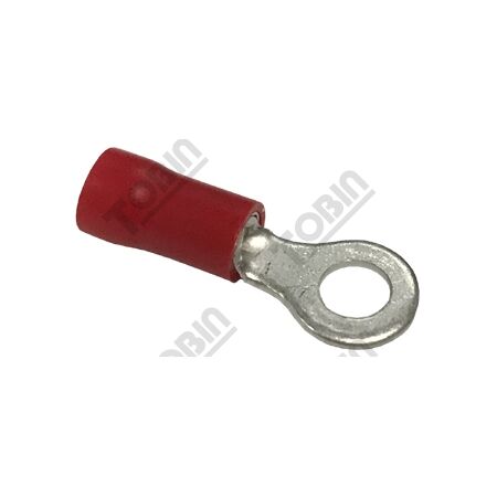 Ring Terminal Red 0.5-1.5mm | 4.2mm Stud Size | 19A Current Rating | @Pack of 100 | by Tobin