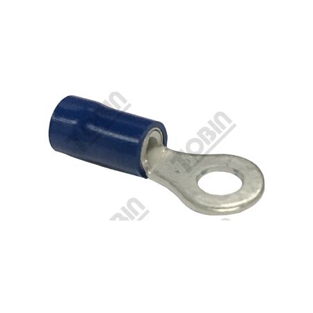 Ring Terminal Blue 1.5-2.5mm | 4mm Stud Size | Insulated Copper | Pack of 100 | by Tobin