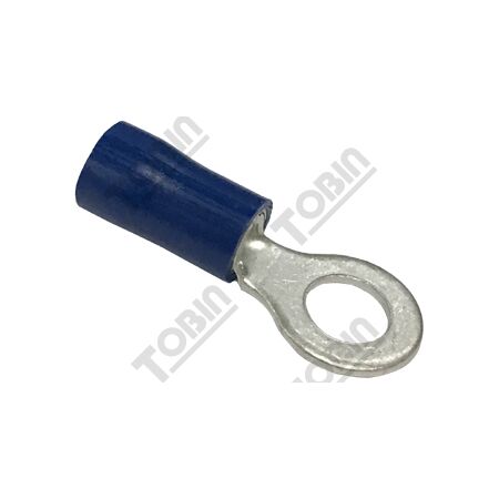 Ring Terminal Blue 1.5-2.5mm | 5mm Stud Size | Insulated Copper | Pack of 100 | by Tobin