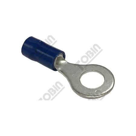 Ring Terminal Blue 1.5-2.5mm | 6mm Stud Size | Insulated Copper | Pack of 100 | by Tobin