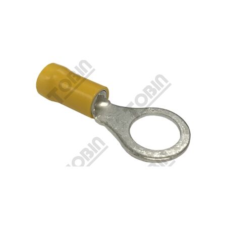 Ring Terminal Yellow 2.5-6.0mm | 10mm Stud Size | Pack of 50 | by Tobin