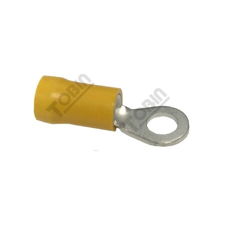Ring Terminal Yellow 2.5-6.0mm | 5mm Stud Size | Corrosion-Resistant | Pack of 100 | by Tobin
