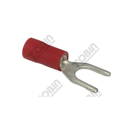 Spade Terminal Red 0.5-1.5mm | 5mm Stud Size | 19A Rated | Pack of 100 | by Tobin