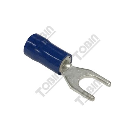 Spade Terminal Connector Blue | 1.5-2.5mm Wire Size | 5mm Stud | 27A Rated | @Pack of 100 | by Tobin