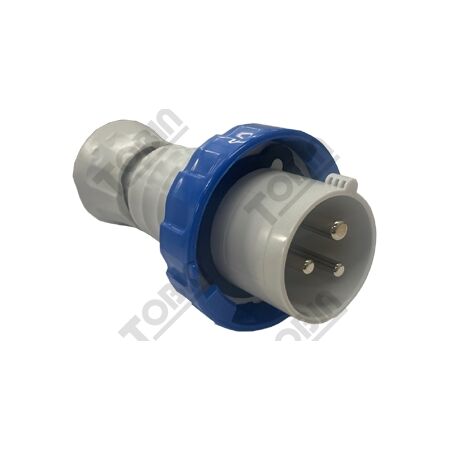 Straight Plug 16A 240VAC 2P+E | IP67 Rated | Heavy Duty Electrical Plug | by Tobin