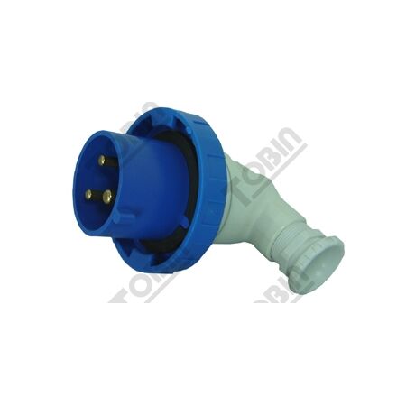 90 Deg Plug 32A 240VAC 2P+E | IP67 Rated | IEC 309 Standard | by Tobin