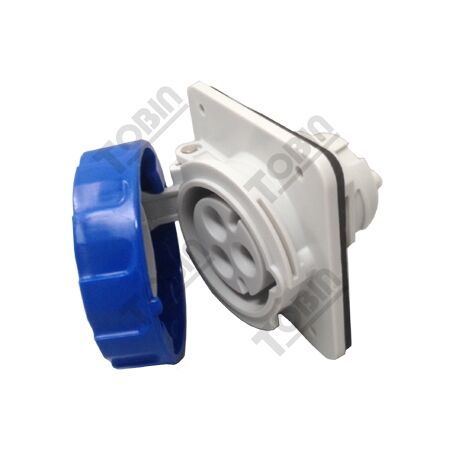 Panel Mount Sockets 16A 240V 2P+E | IP67 Rated | Secure Panel Mount Design | by Tobin