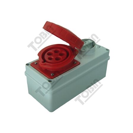 Switched Socket Outlet IP67 | 32A Current Rating | 415V Voltage | 3P+N+E Configuration | by Tobin