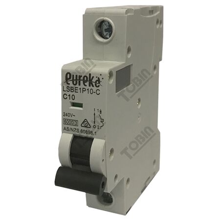 MCB EUREKA 1 Pole 10A C Curve | 6kA Breaking Capacity | by Tobin