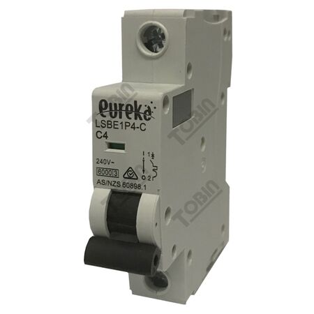 MCB EUREKA 1 Pole 4A C Curve Circuit Breaker | 6kA Breaking Capacity | by Tobin