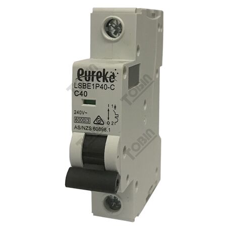 MCB EUREKA 1 Pole 40A C Curve | 6kA Breaking Capacity | by Tobin
