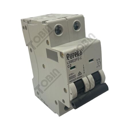 MCB EUREKA 2 Pole 2A C Curve Circuit Breaker | 6kA Breaking Capacity | by Tobin