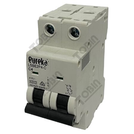 MCB EUREKA 2 Pole 4A C Curve Circuit Breaker | 6kA Breaking Capacity | by Tobin