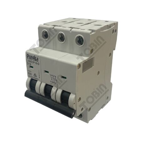 MCB EUREKA 3 Pole 16A D Curve Circuit Breaker | 6kA Breaking Capacity | by Tobin