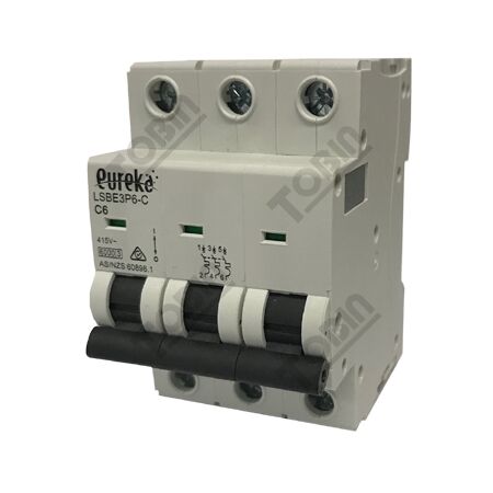 MCB EUREKA 3 Pole 6A C Curve Circuit Breaker | 6kA Breaking Capacity | by Tobin