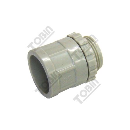 25mm PVC Plain to Screwed Lock Ring Adaptor | Glue Type Connection | Includes Locknut | by Tobin