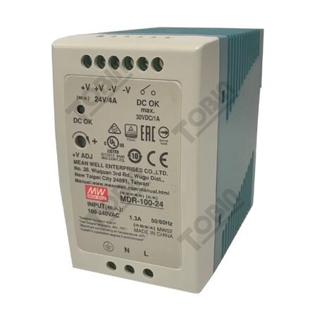 Power Supply 85-264VAC In 24VDC 4A Out 96W | Compact & Reliable | by Tobin